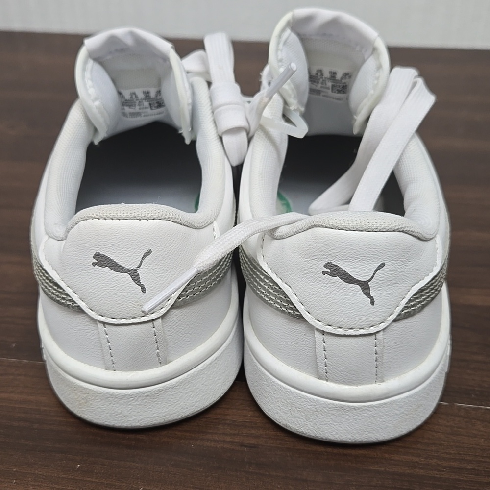 Puma Size 4.5 White Silver Sneakers - Picture 3 of 8